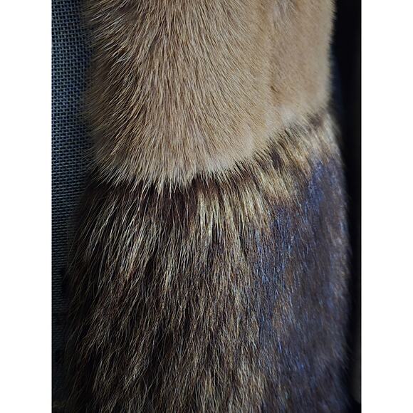 Vintage AGNONA Italian Brown Fur Cashmere Coat, Size 38, US 4 Small - Picture 4 of 10